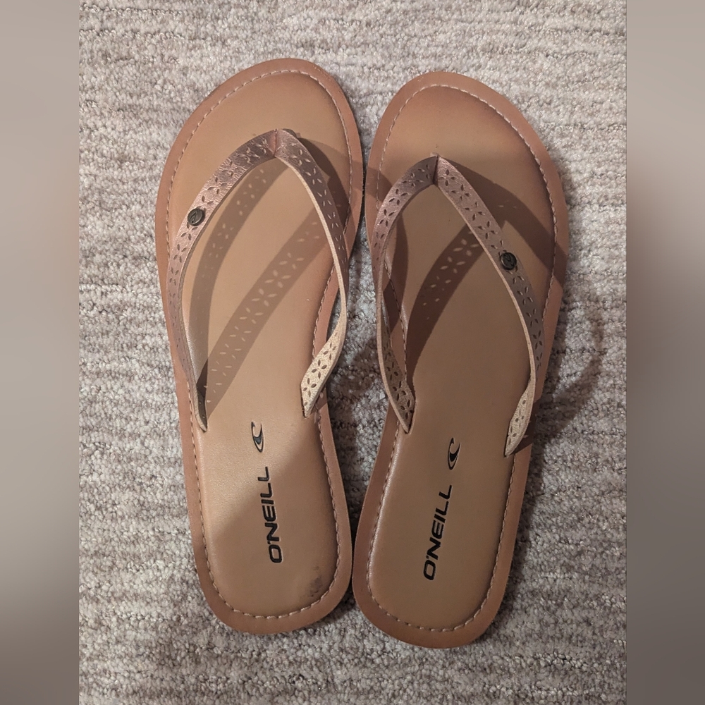 O'Neill flip flops.